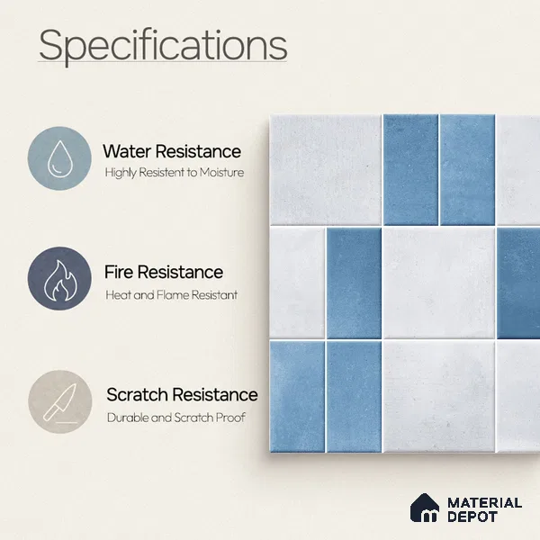Faux Subway Wall Tile TL 11265 Nordic Mosaic 2 ft x 1 ft Ceramic Granulla Finish Tile - 9 mm | Suitable For Bathroom, Basin Area, Kitchen Backsplash