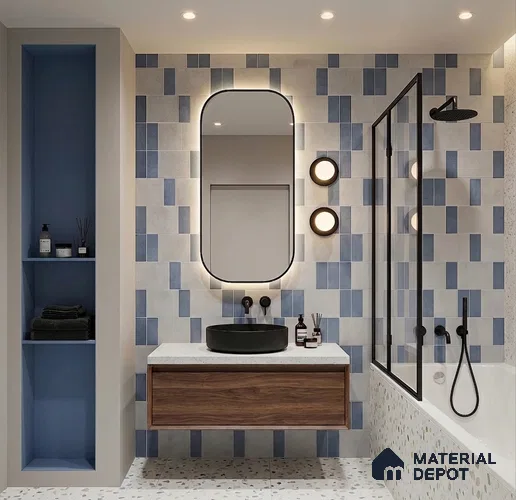 Faux Subway Wall Tile TL 11265 Nordic Mosaic 2 ft x 1 ft Ceramic Granulla Finish Tile - 9 mm | Suitable For Bathroom, Basin Area, Kitchen Backsplash