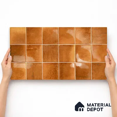 Faux Subway Wall Tile TL 11247 Bronze Ember 2 ft x 1 ft Ceramic Glossy Finish Tile - 9 mm | Suitable For Bathroom, Basin Area, Kitchen Backsplash