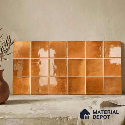 Faux Subway Wall Tile TL 11247 Bronze Ember 2 ft x 1 ft Ceramic Glossy Finish Tile - 9 mm | Suitable For Bathroom, Basin Area, Kitchen Backsplash