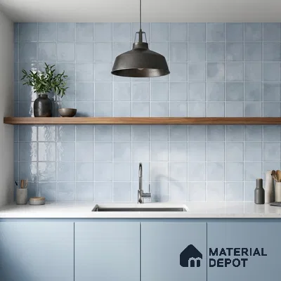 Faux Subway Wall Tile TL 11249 Frosted Mist 2 ft x 1 ft Ceramic Glossy Finish Tile - 9 mm | Suitable For Bathroom, Basin Area, Kitchen Backsplash