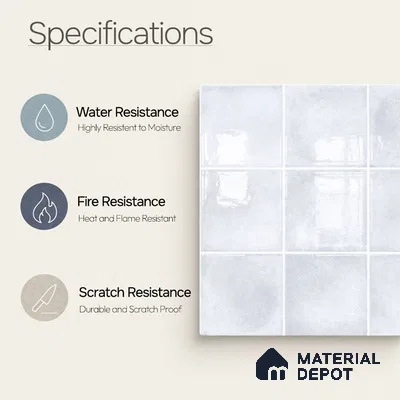 Faux Subway Wall Tile TL 11249 Frosted Mist 2 ft x 1 ft Ceramic Glossy Finish Tile - 9 mm | Suitable For Bathroom, Basin Area, Kitchen Backsplash