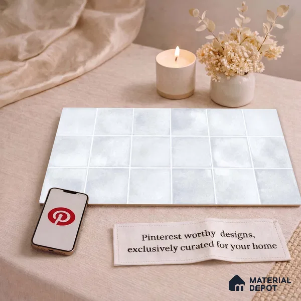 Faux Subway Wall Tile TL 11249 Frosted Mist 2 ft x 1 ft Ceramic Glossy Finish Tile - 9 mm | Suitable For Bathroom, Basin Area, Kitchen Backsplash