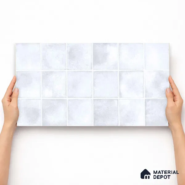 Faux Subway Wall Tile TL 11249 Frosted Mist 2 ft x 1 ft Ceramic Glossy Finish Tile - 9 mm | Suitable For Bathroom, Basin Area, Kitchen Backsplash