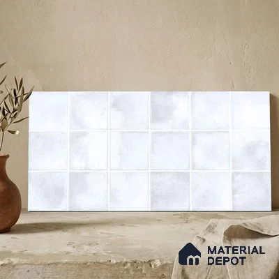 Faux Subway Wall Tile TL 11249 Frosted Mist 2 ft x 1 ft Ceramic Glossy Finish Tile - 9 mm | Suitable For Bathroom, Basin Area, Kitchen Backsplash