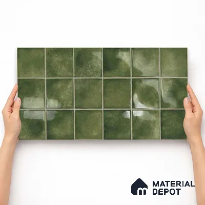 Faux Subway Wall Tile TL 11258 Verdant Mist 2 ft x 1 ft Ceramic Glossy Finish Tile - 9 mm | Suitable For Bathroom, Basin Area, Kitchen Backsplash