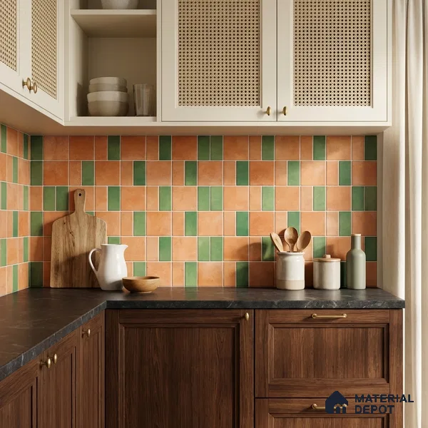 Faux Subway Wall Tile TL 11262 Terracotta Grove 2 ft x 1 ft Ceramic Granulla Finish Tile - 9 mm | Suitable For Bathroom, Basin Area, Kitchen Backsplash