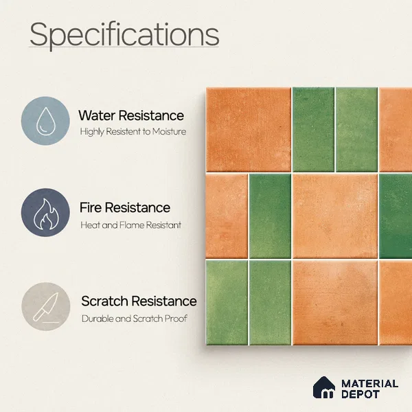 Faux Subway Wall Tile TL 11262 Terracotta Grove 2 ft x 1 ft Ceramic Granulla Finish Tile - 9 mm | Suitable For Bathroom, Basin Area, Kitchen Backsplash