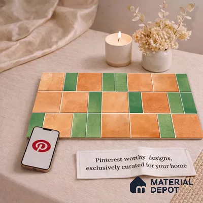 Faux Subway Wall Tile TL 11262 Terracotta Grove 2 ft x 1 ft Ceramic Granulla Finish Tile - 9 mm | Suitable For Bathroom, Basin Area, Kitchen Backsplash