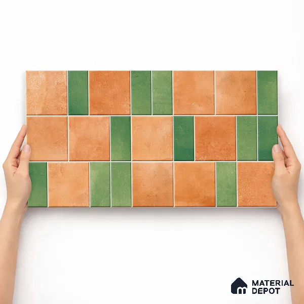 Faux Subway Wall Tile TL 11262 Terracotta Grove 2 ft x 1 ft Ceramic Granulla Finish Tile - 9 mm | Suitable For Bathroom, Basin Area, Kitchen Backsplash