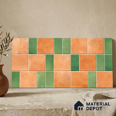 Faux Subway Wall Tile TL 11262 Terracotta Grove 2 ft x 1 ft Ceramic Granulla Finish Tile - 9 mm | Suitable For Bathroom, Basin Area, Kitchen Backsplash