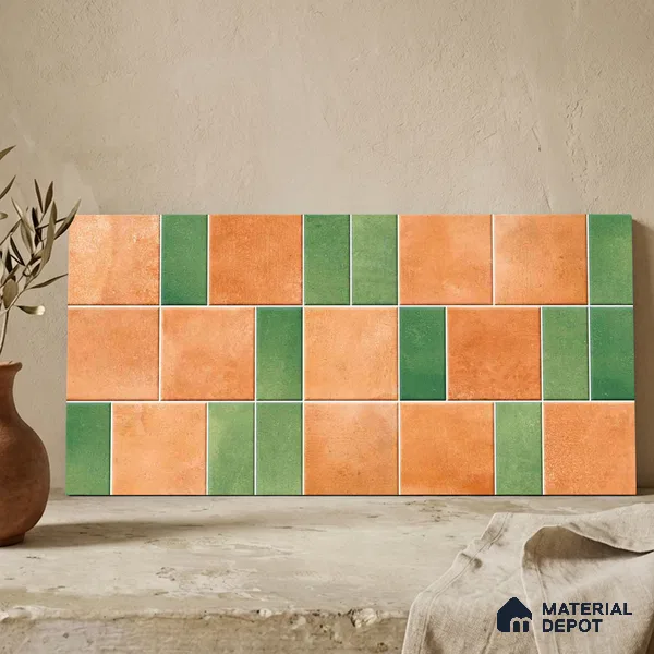 Faux Subway Wall Tile TL 11262 Terracotta Grove 2 ft x 1 ft Ceramic Granulla Finish Tile - 9 mm | Suitable For Bathroom, Basin Area, Kitchen Backsplash