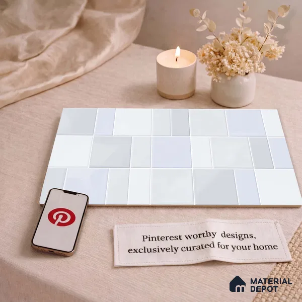 Faux Subway Wall Tile TL 11237 Frosted Mosaic 2 ft x 1 ft Ceramic Glossy Finish Tile - 9 mm | Suitable For Bathroom, Balcony & Kitchen Backsplash