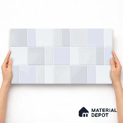 Faux Subway Wall Tile TL 11237 Frosted Mosaic 2 ft x 1 ft Ceramic Glossy Finish Tile - 9 mm | Suitable For Bathroom, Balcony & Kitchen Backsplash