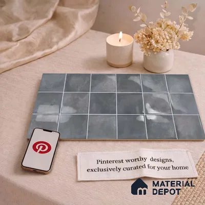 Faux Subway Wall Tile TL 11224 Shadow Mist 2 ft x 1 ft Ceramic Glossy Finish Tile - 9 mm | Suitable For Bathroom, Kitchen Backsplash