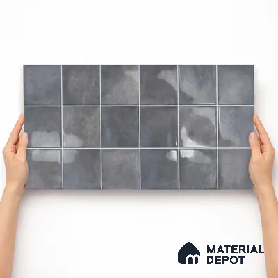 Faux Subway Wall Tile TL 11224 Shadow Mist 2 ft x 1 ft Ceramic Glossy Finish Tile - 9 mm | Suitable For Bathroom, Kitchen Backsplash