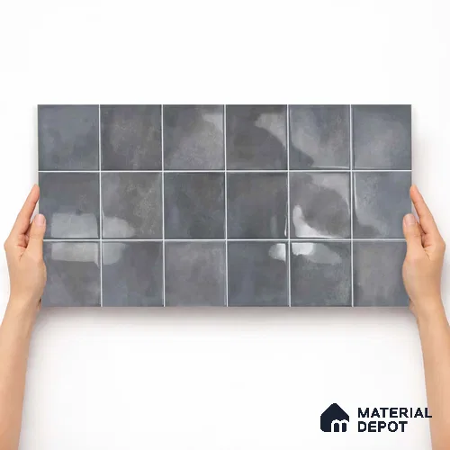 Faux Subway Wall Tile TL 11224 Shadow Mist 2 ft x 1 ft Ceramic Glossy Finish Tile - 9 mm | Suitable For Bathroom, Balcony & Kitchen Backsplash