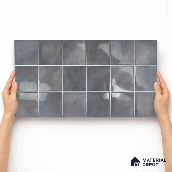 Faux Subway Wall Tile TL 11224 Shadow Mist 2 ft x 1 ft Ceramic Glossy Finish Tile - 9 mm | Suitable For Bathroom, Kitchen Backsplash