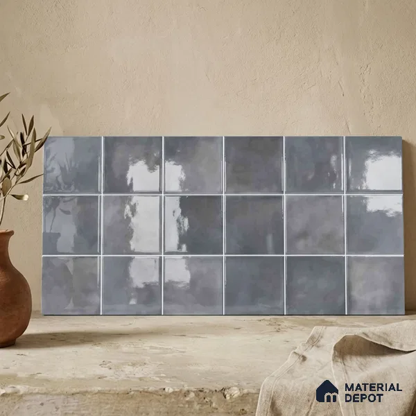 Faux Subway Wall Tile TL 11224 Shadow Mist 2 ft x 1 ft Ceramic Glossy Finish Tile - 9 mm | Suitable For Bathroom, Kitchen Backsplash