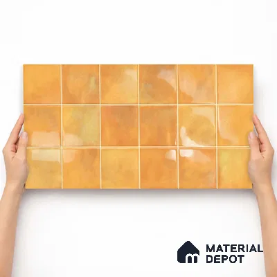 Faux Subway Wall Tile TL 11221 Amber Sienna 2 ft x 1 ft Ceramic Glossy Finish Tile - 9 mm | Suitable For Bathroom, Dining Area, Kitchen Backsplash