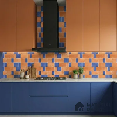 Faux Subway Wall Tile TL 11264 Terracotta Indigo 2 ft x 1 ft Ceramic Granulla Finish Tile - 9 mm | Suitable For Bathroom, Basin Area, Kitchen Backsplash