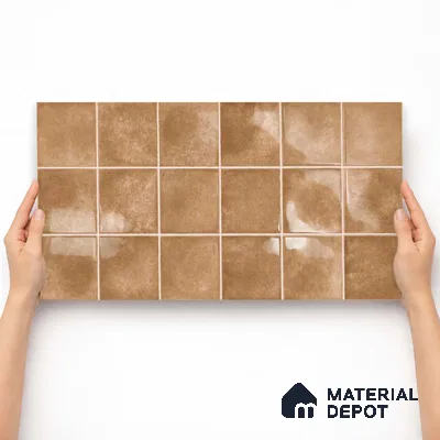 Faux Subway Wall Tile TL 11257 Tuscan Ember 2 ft x 1 ft Ceramic Glossy Finish Tile - 9 mm | Suitable For Bathroom, Balcony & Kitchen Backsplash