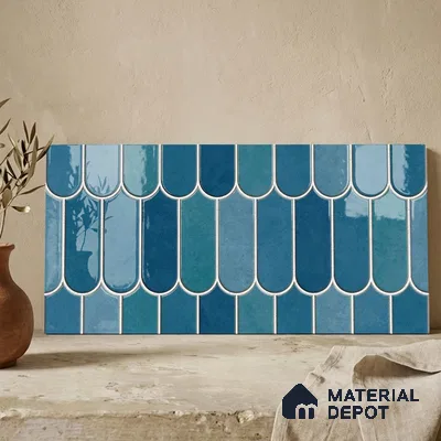 Faux Subway Wall Tile TL 11682 Marine Arch 2 ft x 1 ft Ceramic Glossy Finish Tile - 9 mm | Suitable For Bathroom, Balcony & Kitchen Backsplash