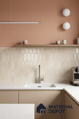 Faux Subway Wall Tile TL 11682 B Ivory Cascade 2 ft x 1 ft Ceramic Glossy Finish Tile - 9 mm | Suitable For Bathroom, Balcony & Kitchen Backsplash