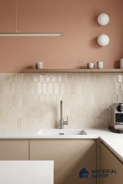 Faux Subway Wall Tile TL 11682 B Ivory Cascade 2 ft x 1 ft Ceramic Glossy Finish Tile - 9 mm | Suitable For Bathroom, Balcony & Kitchen Backsplash