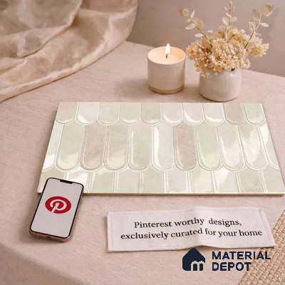 Faux Subway Wall Tile TL 11682 B Ivory Cascade 2 ft x 1 ft Ceramic Glossy Finish Tile - 9 mm | Suitable For Bathroom, Balcony & Kitchen Backsplash