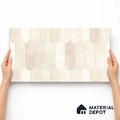 Faux Subway Wall Tile TL 11682 B Ivory Cascade 2 ft x 1 ft Ceramic Glossy Finish Tile - 9 mm | Suitable For Bathroom, Balcony & Kitchen Backsplash