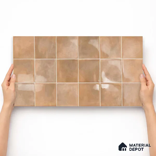 Faux Subway Wall Tile TL 11220 Sienna Cloud 2 ft x 1 ft Ceramic Glossy Finish Tile - 9 mm | Suitable For Bathroom, Dining Area, Kitchen Backsplash