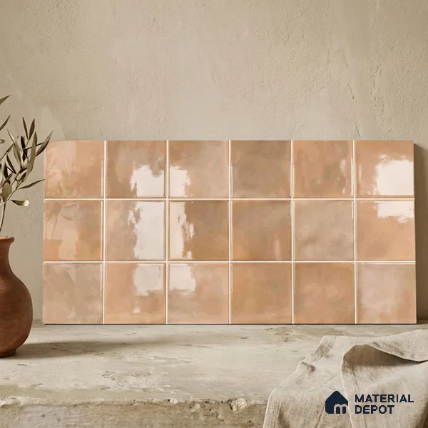 Faux Subway Wall Tile TL 11220 Sienna Cloud 2 ft x 1 ft Ceramic Glossy Finish Tile - 9 mm | Suitable For Bathroom, Dining Area, Kitchen Backsplash