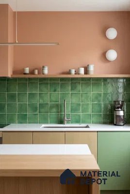 Faux Subway Wall Tile TL 11255 Meadow Mint 2 ft x 1 ft Ceramic Glossy Finish Tile - 9 mm | Suitable For Bathroom, Basin Area, Kitchen Backsplash