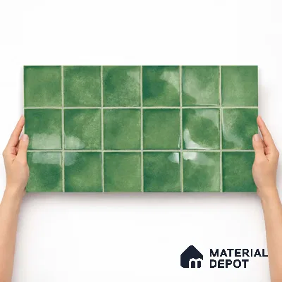 Faux Subway Wall Tile TL 11255 Meadow Mint 2 ft x 1 ft Ceramic Glossy Finish Tile - 9 mm | Suitable For Bathroom, Basin Area, Kitchen Backsplash