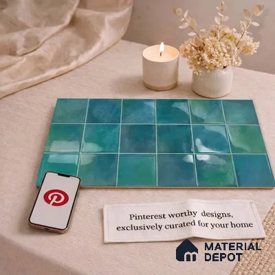 Faux Subway Wall Tile TL 11223 Lagoon Mist 2 ft x 1 ft Ceramic Glossy Finish Tile - 9 mm | Suitable For Bathroom, Dining Area, Kitchen Backsplash
