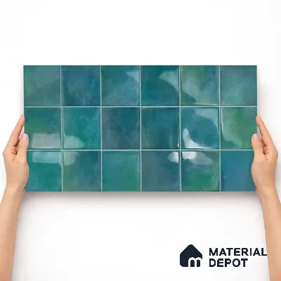 Faux Subway Wall Tile TL 11223 Lagoon Mist 2 ft x 1 ft Ceramic Glossy Finish Tile - 9 mm | Suitable For Bathroom, Dining Area, Kitchen Backsplash