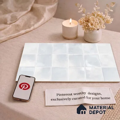 Faux Subway Wall Tile TL 11219 Cloud Mist 2 ft x 1 ft Ceramic Glossy Finish Tile - 9 mm | Suitable For Bathroom, Dining Area, Kitchen Backsplash