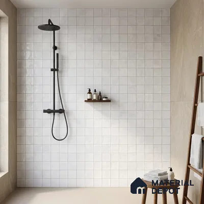 Faux Subway Wall Tile TL 11219 Cloud Mist 2 ft x 1 ft Ceramic Glossy Finish Tile - 9 mm | Suitable For Bathroom, Dining Area, Kitchen Backsplash