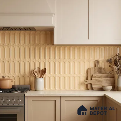 Faux Subway Wall Tile TL 11245 Sable Capsule 2 ft x 1 ft Ceramic Glossy Finish Tile - 9 mm | Suitable For Bathroom, Dining Area, Kitchen Backsplash
