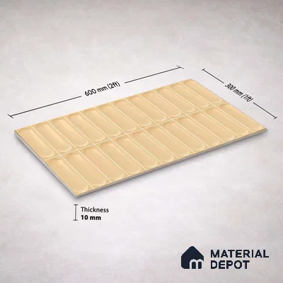 Faux Subway Wall Tile TL 11245 Sable Capsule 2 ft x 1 ft Ceramic Glossy Finish Tile - 9 mm | Suitable For Bathroom, Dining Area, Kitchen Backsplash