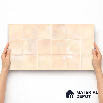 Faux Subway Wall Tile TL 11222 Blush Sand 2 ft x 1 ft Ceramic Glossy Finish Tile - 9 mm | Suitable For Bathroom, Dining Area, Kitchen Backsplash