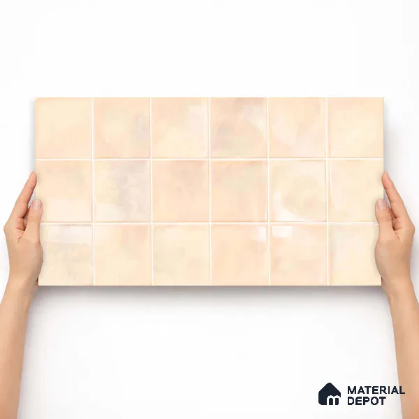 Faux Subway Wall Tile TL 11222 Blush Sand 2 ft x 1 ft Ceramic Glossy Finish Tile - 9 mm | Suitable For Bathroom, Dining Area, Kitchen Backsplash
