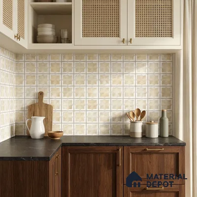 Patterned Wall Tile TL 11267 Sandstone Star 2 ft x 1 ft Ceramic Granulla Finish Tile - 9 mm | Suitable For Bathroom, Balcony & Kitchen Backsplash (Sample)