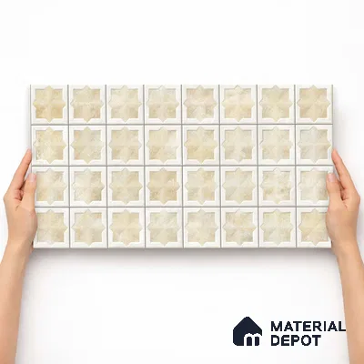 Patterned Wall Tile TL 11267 Sandstone Star 2 ft x 1 ft Ceramic Granulla Finish Tile - 9 mm | Suitable For Bathroom, Balcony & Kitchen Backsplash (Sample)