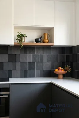 Faux Subway Wall Tile TL 11239 Graphite Matrix 2 ft x 1 ft Ceramic Glossy Finish Tile - 9 mm | Suitable For Bathroom, Basin Area, Kitchen Backsplash