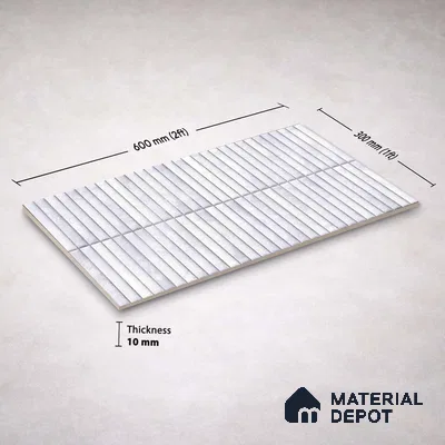 Faux Kitkat Subway Wall Tile TL 11684 B Frosted Lattice 2 ft x 1 ft Ceramic Glossy Finish Tile - 9 mm | Suitable For Bathroom, Dining Area, Kitchen Backsplash