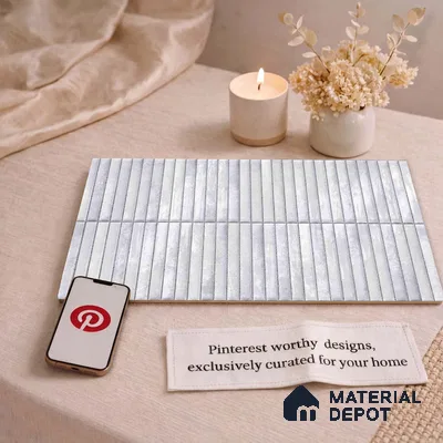 Faux Kitkat Subway Wall Tile TL 11684 B Frosted Lattice 2 ft x 1 ft Ceramic Glossy Finish Tile - 9 mm | Suitable For Bathroom, Dining Area, Kitchen Backsplash