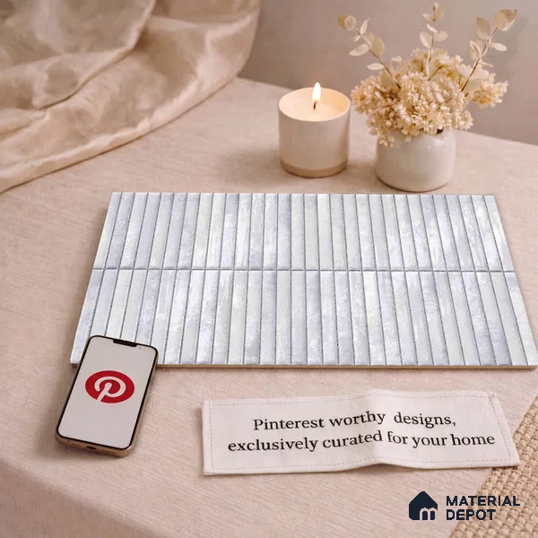 Faux Kitkat Subway Wall Tile TL 11684 B Frosted Lattice 2 ft x 1 ft Ceramic Glossy Finish Tile - 9 mm | Suitable For Bathroom, Dining Area, Kitchen Backsplash
