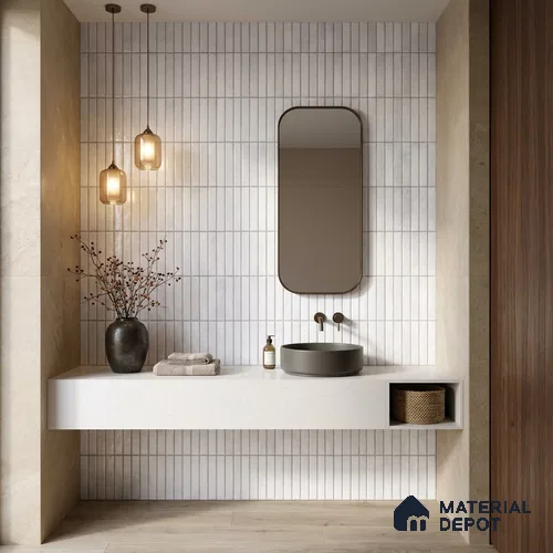 Faux Kitkat Subway Wall Tile TL 11684 B Frosted Lattice 2 ft x 1 ft Ceramic Glossy Finish Tile - 9 mm | Suitable For Bathroom, Dining Area, Kitchen Backsplash